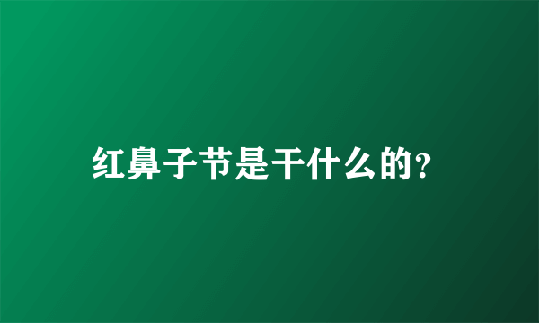 红鼻子节是干什么的？