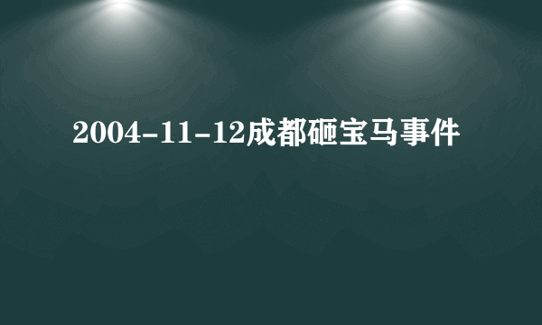 2004-11-12成都砸宝马事件