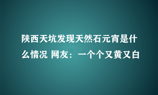 陕西天坑发现天然石元宵是什么情况 网友：一个个又黄又白