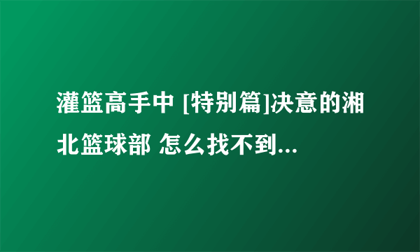 灌篮高手中 [特别篇]决意的湘北篮球部 怎么找不到它的出处 是ova吗 是官方的吗 日本放映时间呢