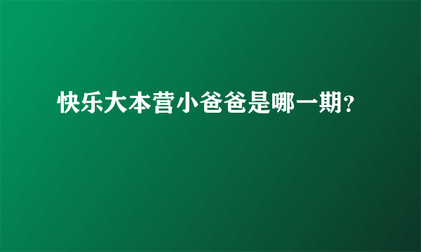 快乐大本营小爸爸是哪一期？