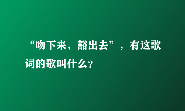 “吻下来，豁出去”，有这歌词的歌叫什么？