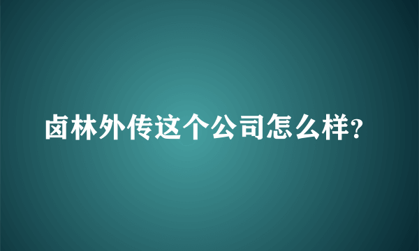 卤林外传这个公司怎么样？