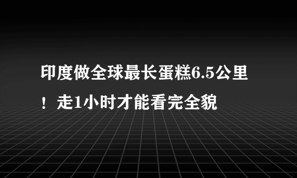 印度做全球最长蛋糕6.5公里！走1小时才能看完全貌