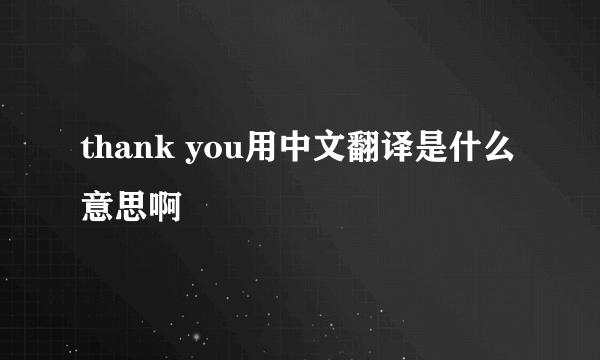 thank you用中文翻译是什么意思啊