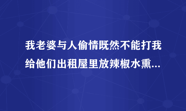 我老婆与人偷情既然不能打我给他们出租屋里放辣椒水熏他们违法吗？