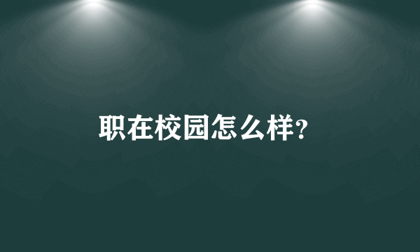 职在校园怎么样？