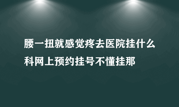 腰一扭就感觉疼去医院挂什么科网上预约挂号不懂挂那