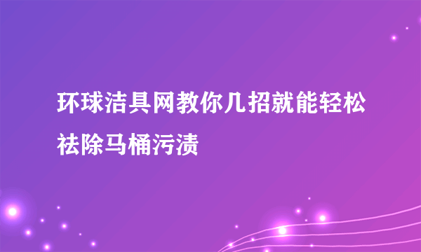 环球洁具网教你几招就能轻松祛除马桶污渍