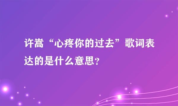 许嵩“心疼你的过去”歌词表达的是什么意思？