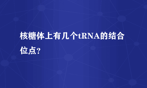 核糖体上有几个tRNA的结合位点？