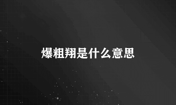 爆粗翔是什么意思