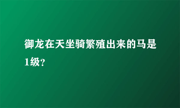 御龙在天坐骑繁殖出来的马是1级？