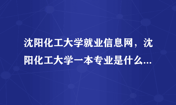 沈阳化工大学就业信息网，沈阳化工大学一本专业是什么就业干什么