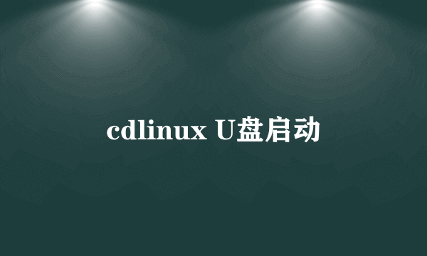 cdlinux U盘启动