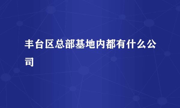 丰台区总部基地内都有什么公司