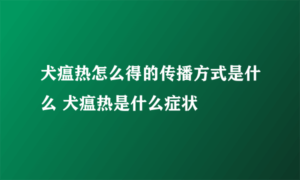 犬瘟热怎么得的传播方式是什么 犬瘟热是什么症状