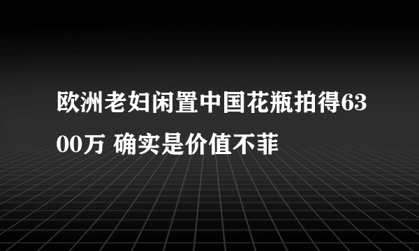 欧洲老妇闲置中国花瓶拍得6300万 确实是价值不菲