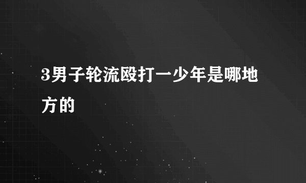 3男子轮流殴打一少年是哪地方的