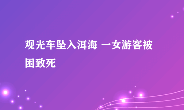 观光车坠入洱海 一女游客被困致死