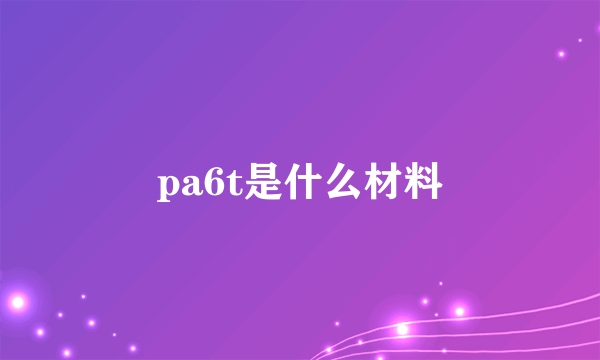 pa6t是什么材料