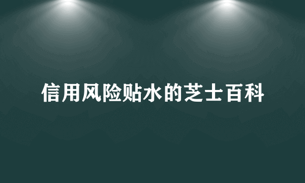 信用风险贴水的芝士百科