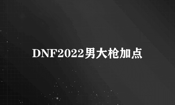 DNF2022男大枪加点