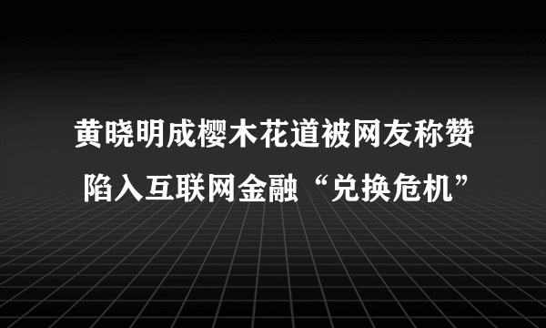 黄晓明成樱木花道被网友称赞 陷入互联网金融“兑换危机”