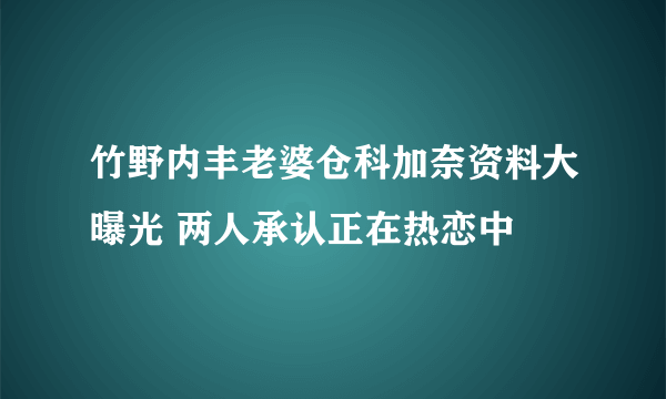 竹野内丰老婆仓科加奈资料大曝光 两人承认正在热恋中