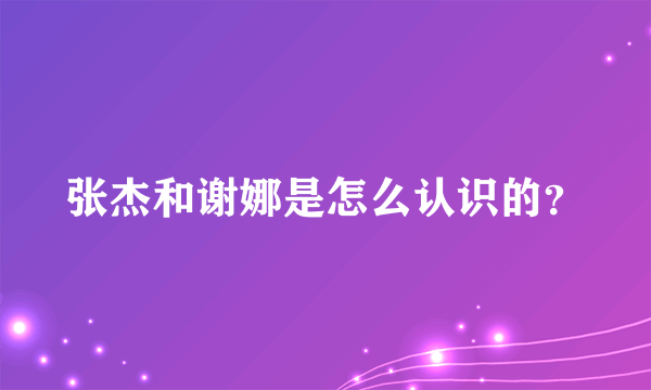 张杰和谢娜是怎么认识的？