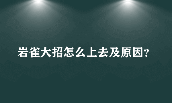 岩雀大招怎么上去及原因？