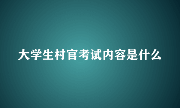 大学生村官考试内容是什么