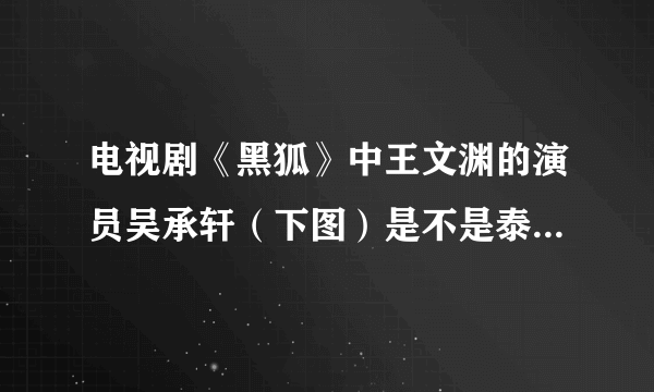 电视剧《黑狐》中王文渊的演员吴承轩（下图）是不是泰星阿奴沏萨潘彭（上图）？？？？？？？？？？？？？？