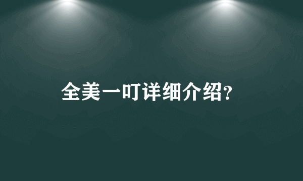 全美一叮详细介绍？