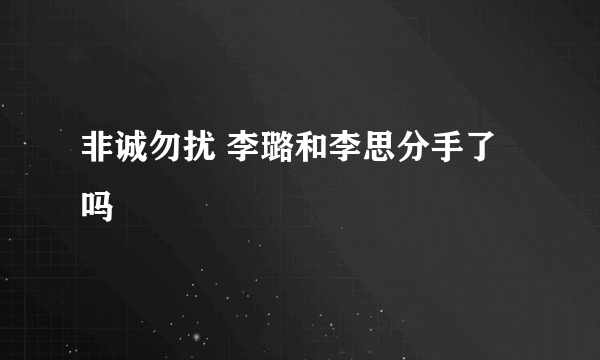 非诚勿扰 李璐和李思分手了吗