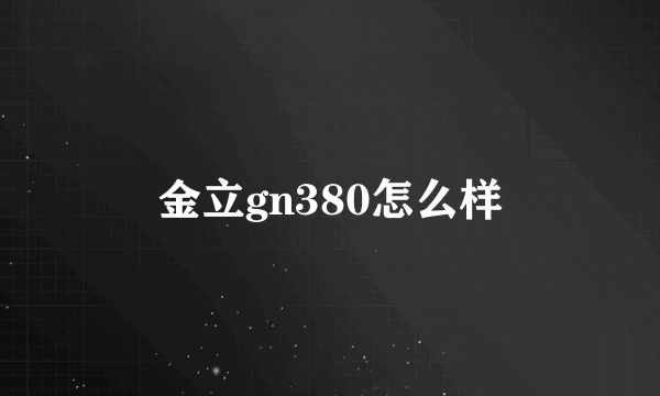 金立gn380怎么样