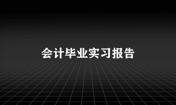 会计毕业实习报告