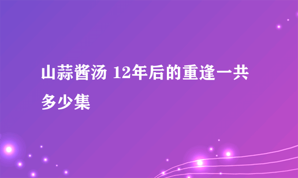 山蒜酱汤 12年后的重逢一共多少集