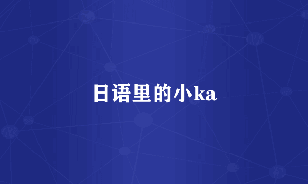 日语里的小ka