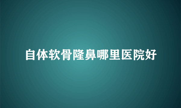 自体软骨隆鼻哪里医院好