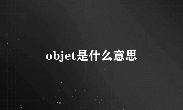 objet是什么意思