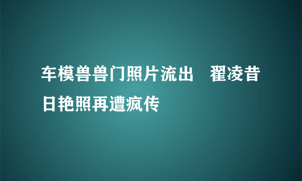 车模兽兽门照片流出   翟凌昔日艳照再遭疯传