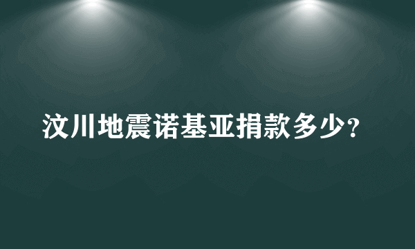 汶川地震诺基亚捐款多少？