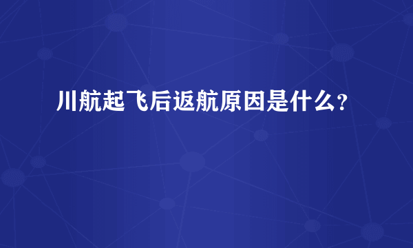 川航起飞后返航原因是什么？