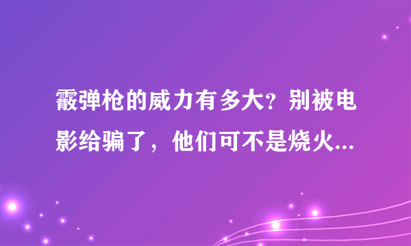 霰弹枪的威力有多大？别被电影给骗了，他们可不是烧火棍，你怎么看？