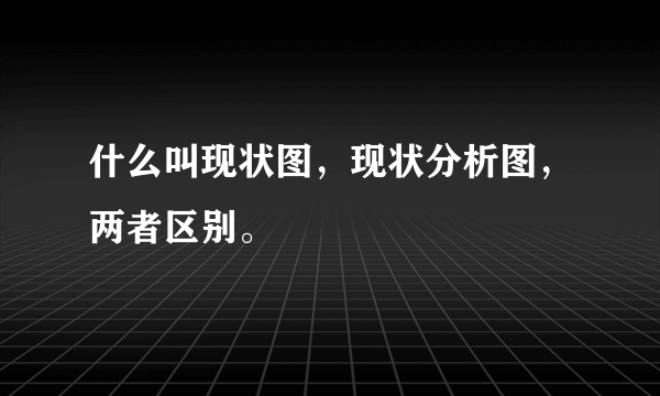 什么叫现状图，现状分析图，两者区别。