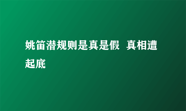 姚笛潜规则是真是假  真相遭起底