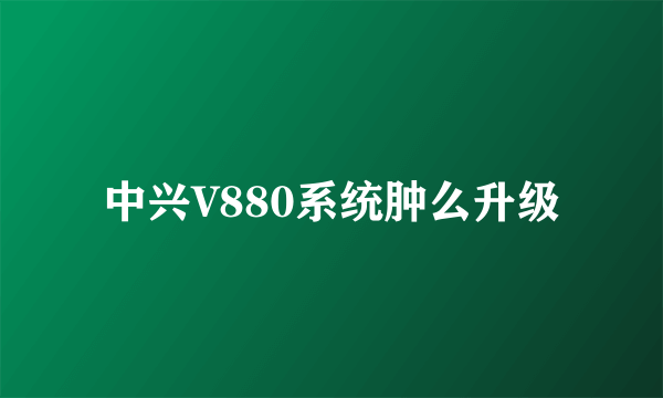 中兴V880系统肿么升级