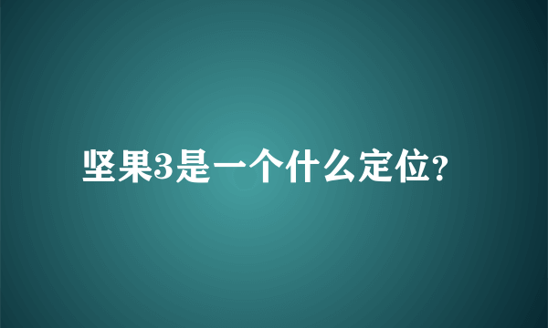 坚果3是一个什么定位？