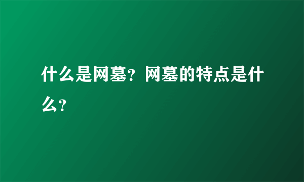 什么是网墓？网墓的特点是什么？